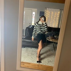 Cropped striped sweater